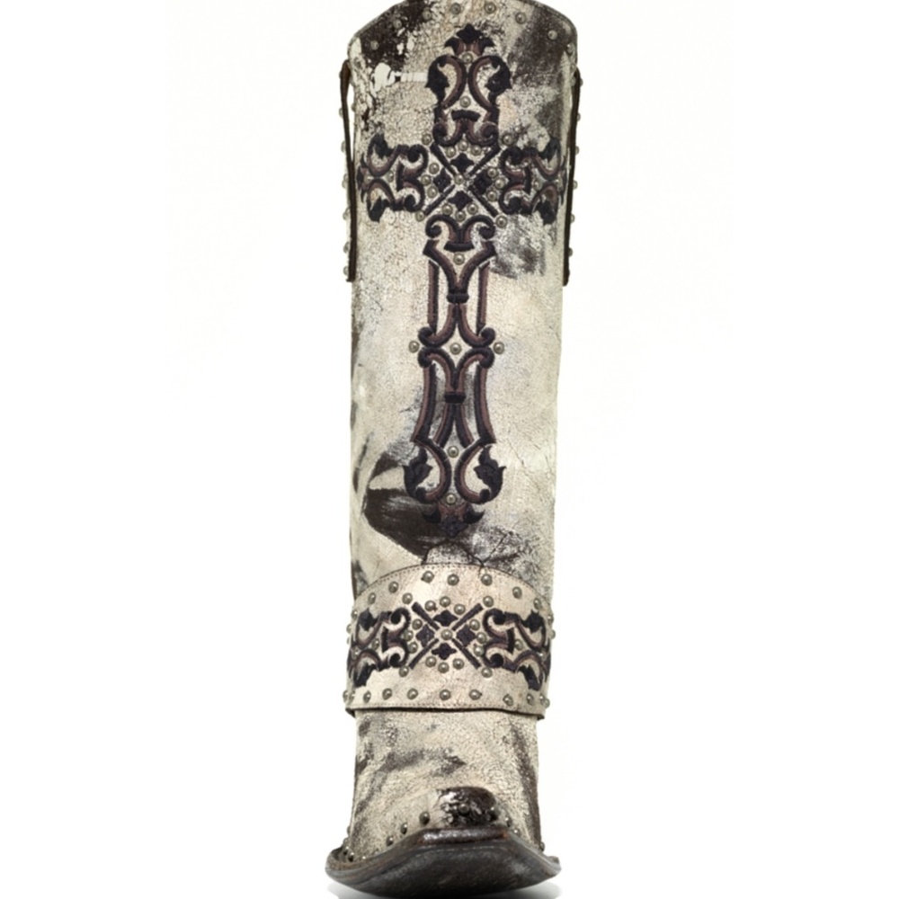 Old Gringo Women's Krusts 13" Silver and Chocolate Studded Leather Boots - Picture 5 of 12
